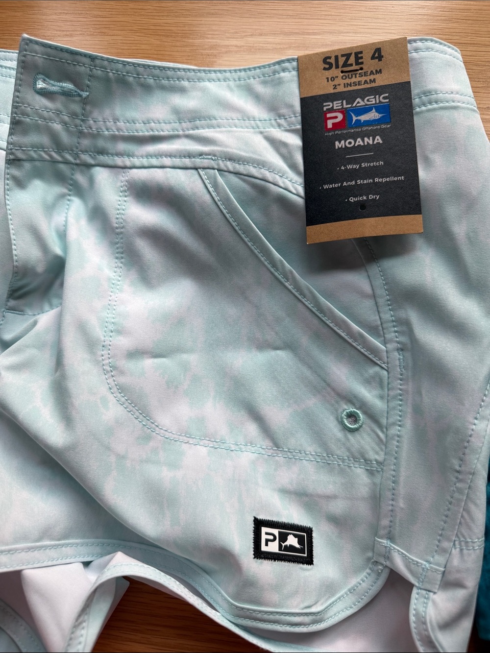 Pelagic Mint Athletic Shorts with Front Pockets